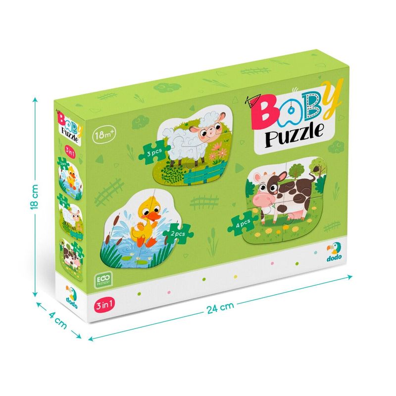 Jucarii, Copii si Bebe - Jucarii si jocuri - Jocuri si puzzle - Puzzle - Puzzle 3 in 1  - Animalutele de la ferma (2,3,4 piese) - Infinity.ro