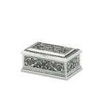 Casa si Gradina - Mobilier - Organizare si depozitare - Cutii depozitare - Cutie bijuterii argintata mare cu model floral - Infinity.ro