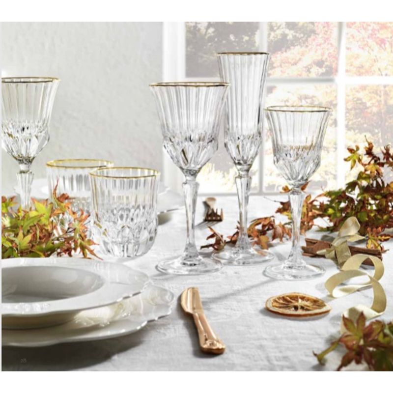 Casa si Gradina - Bucatarie si vesela - Cani si pahare - Pahare - Set 6 pahare cristal whisky cu bordura de aur colectia Oh My Gold - Infinity.ro