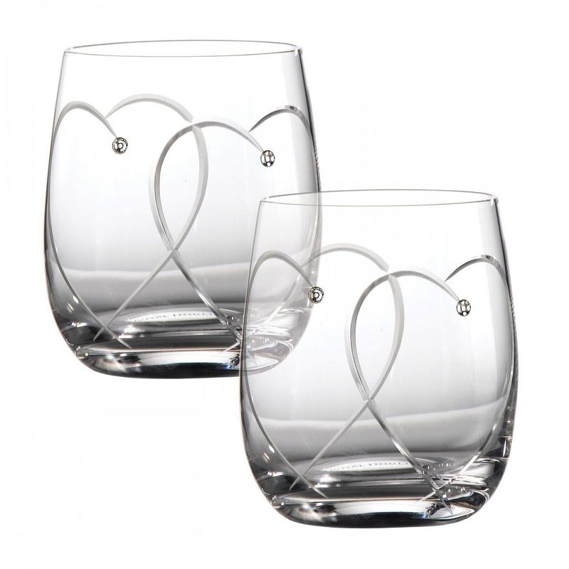 Casa si Gradina - Bucatarie si vesela - Cani si pahare - Pahare - Set 2 pahare apa/suc/whisky cu inima - Infinity.ro