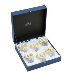 Set 6 pahare whisky cu detalii argintate