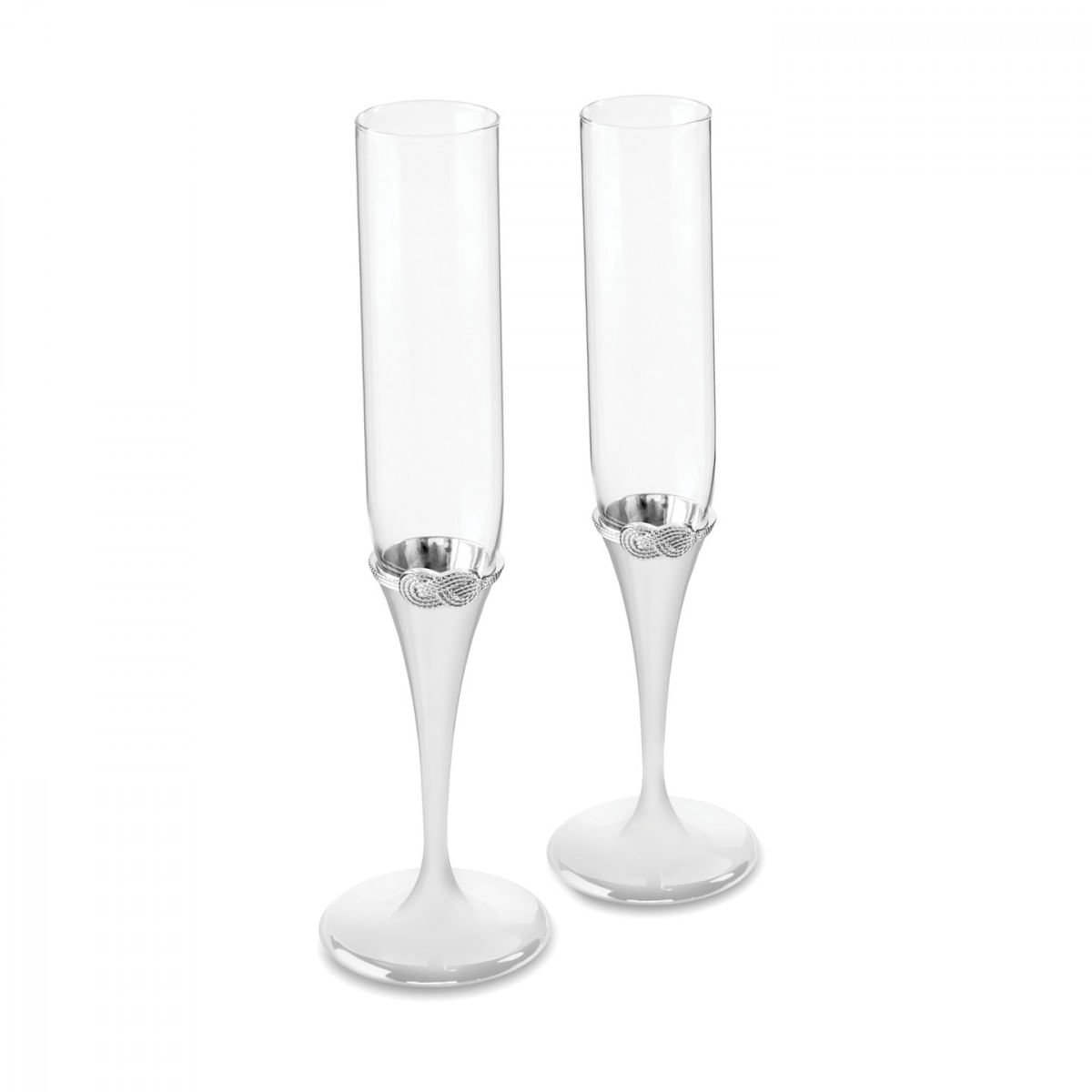 Set 2 pahare sampanie , argintate, Vera Wang Infinity
