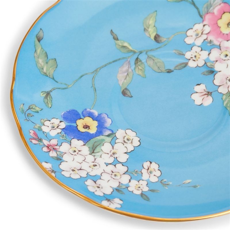 Casa si Gradina - Bucatarie si vesela - Cani si pahare - Cani si cesti - Ceasca si farfurie ceai, din portelan, colectia Wonderlust Apple Blossom,150 ml - Infinity.ro