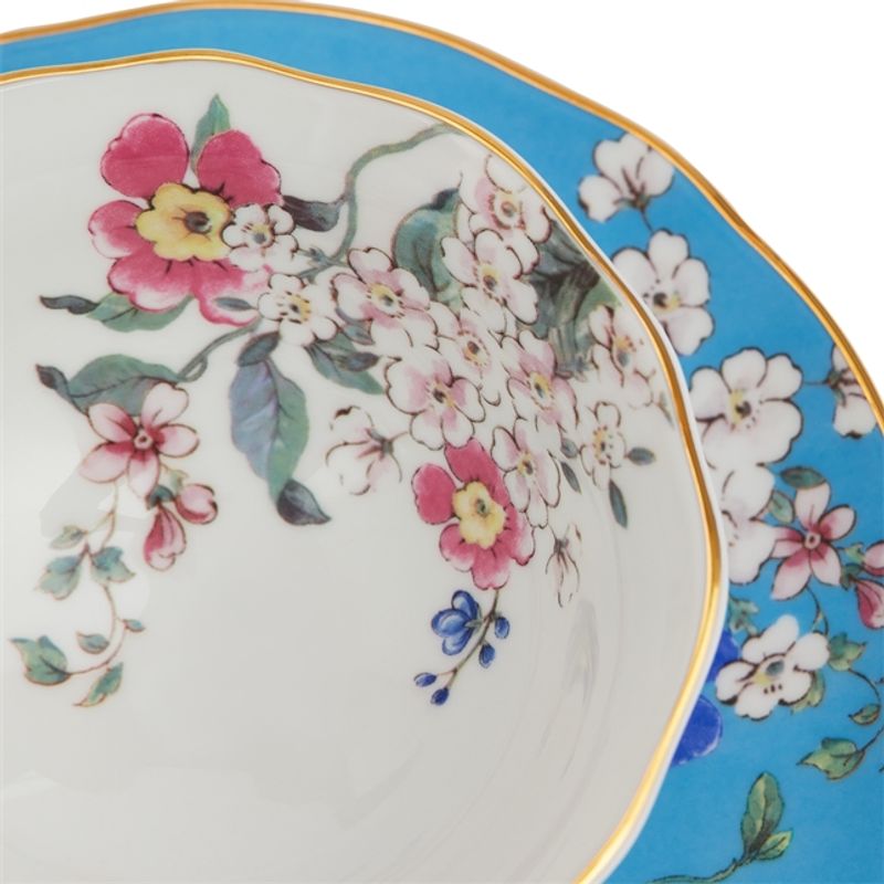 Casa si Gradina - Bucatarie si vesela - Cani si pahare - Cani si cesti - Ceasca si farfurie ceai, din portelan, colectia Wonderlust Apple Blossom,150 ml - Infinity.ro