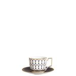 Casa si Gradina - Bucatarie si vesela - Cani si pahare - Cani si cesti - Ceasca si farfurie espresso, portelan Wedgwood, Renaissance Gold, 75ml - Infinity.ro