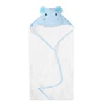 Jucarii, Copii si Bebe - Igiena si ingrijire - Baia bebelusului - Prosoape si halate de baie copii - Prosop cu gluga din bumbac pentru bebelusi - hipopotam bleu - Infinity.ro