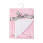 Casa si Gradina - Textile si covoare - Pături și cuverturi - Paturici copii - Paturica pufoasa cu 2 fete pentru bebelusi 91 x 76 cm - alb si roz - Infinity.ro