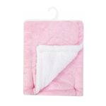 Casa si Gradina - Textile si covoare - Pături și cuverturi - Paturici copii - Paturica pufoasa cu 2 fete pentru bebelusi 91 x 76 cm - alb si roz - Infinity.ro