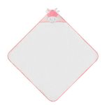 Jucarii, Copii si Bebe - Igiena si ingrijire - Baia bebelusului - Prosoape si halate de baie copii - Prosop cu gluga din bumbac pentru bebelusi - calut roz - Infinity.ro