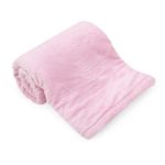 Casa si Gradina - Textile si covoare - Pături și cuverturi - Paturici copii - Paturica pufoasa cu 2 fete pentru bebelusi 91 x 76 cm - alb si roz - Infinity.ro