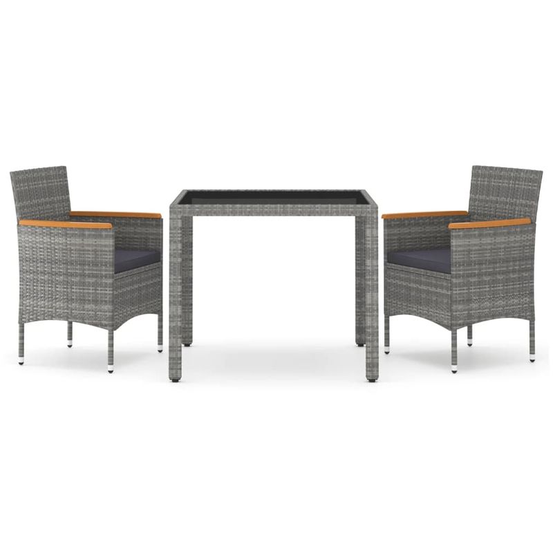 Casa si Gradina - Gradina si terasa - Mobilier exterior - Seturi mobila gradina - Set mobilier gradina, 5 piese, gri, poliratan/sticla tratata - Infinity.ro