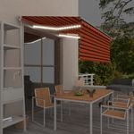 Casa si Gradina - Gradina si terasa - Umbrele si pavilioane - Umbrele - Copertina retractabila manual stor&LED portocaliu&maro 3x2,5 m - Infinity.ro