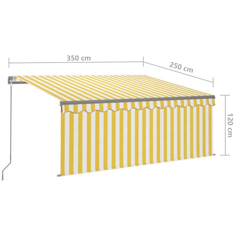 Casa si Gradina - Gradina si terasa - Umbrele si pavilioane - Pavilioane - Copertina retractabila manual cu stor, galben&alb, 3,5x2,5 m - Infinity.ro