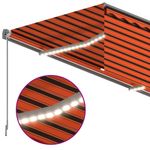 Casa si Gradina - Gradina si terasa - Umbrele si pavilioane - Umbrele - Copertina retractabila manual stor&LED portocaliu&maro 3x2,5 m - Infinity.ro