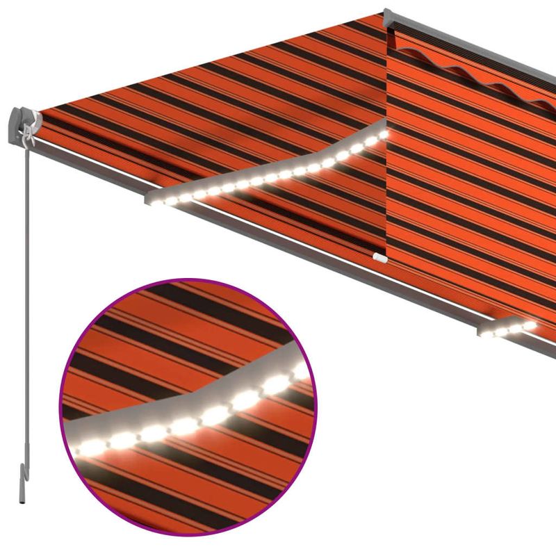Casa si Gradina - Gradina si terasa - Umbrele si pavilioane - Umbrele - Copertina retractabila manual stor&LED portocaliu&maro 3x2,5 m - Infinity.ro