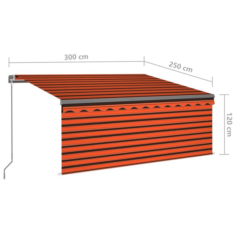 Casa si Gradina - Gradina si terasa - Umbrele si pavilioane - Umbrele - Copertina retractabila manual stor&LED portocaliu&maro 3x2,5 m - Infinity.ro