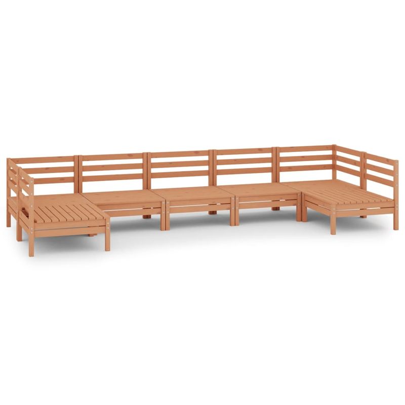 Casa si Gradina - Gradina si terasa - Mobilier exterior - Seturi mobila gradina - Set mobilier de gradina, 7 piese, maro miere, lemn masiv de pin - Infinity.ro