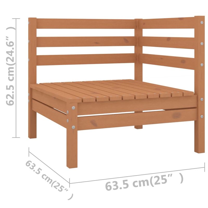 Casa si Gradina - Gradina si terasa - Mobilier exterior - Seturi mobila gradina - Set mobilier gradina, 12 piese, maro miere, lemn masiv de pin - Infinity.ro