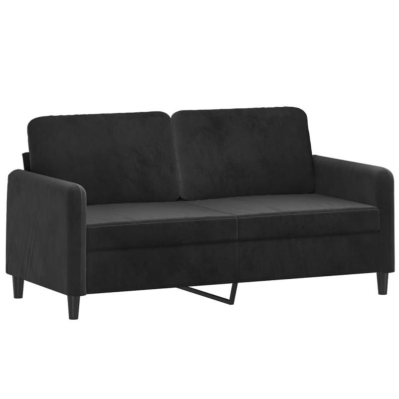 Casa si Gradina - Mobilier - Canapele si coltare - Canapele - Canapea cu 2 locuri, negru, 140 cm, catifea - Infinity.ro