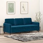 Casa si Gradina - Mobilier - Canapele si coltare - Canapele - Canapea cu 3 locuri, albastru, 180 cm, catifea - Infinity.ro
