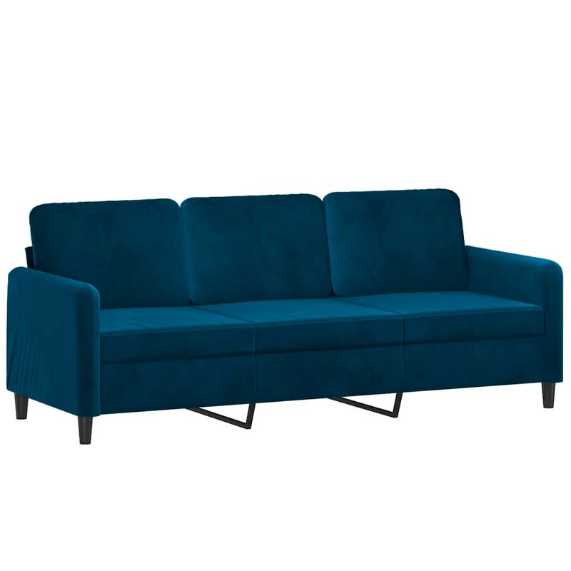 Casa si Gradina - Mobilier - Canapele si coltare - Canapele - Canapea cu 3 locuri, albastru, 180 cm, catifea - Infinity.ro