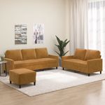 Casa si Gradina - Mobilier - Seturi de mobilier - Seturi living - Set de canapele cu perne, 3 piese, maro, catifea - Infinity.ro