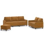 Casa si Gradina - Mobilier - Seturi de mobilier - Seturi living - Set de canapele cu perne, 3 piese, maro, catifea - Infinity.ro