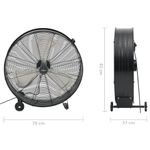 Casa si Gradina - Termice - Climatizare si ventilatie - Ventilator industrial cu tambur, negru, 77 cm, 240 W - Infinity.ro