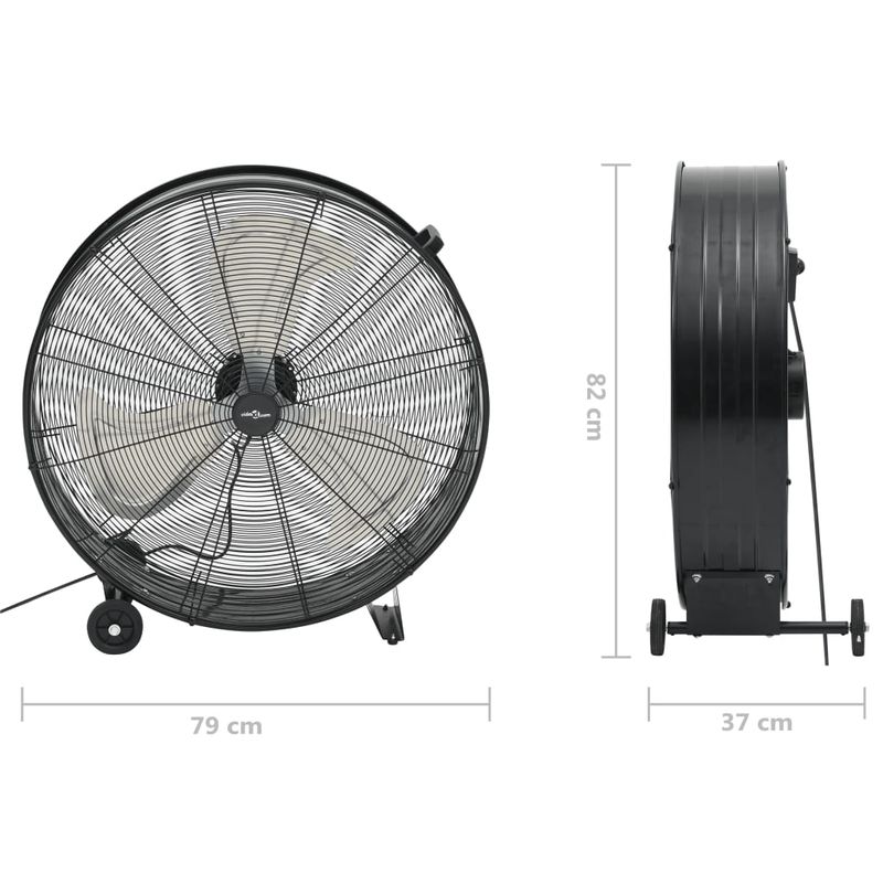 Casa si Gradina - Termice - Climatizare si ventilatie - Ventilator industrial cu tambur, negru, 77 cm, 240 W - Infinity.ro