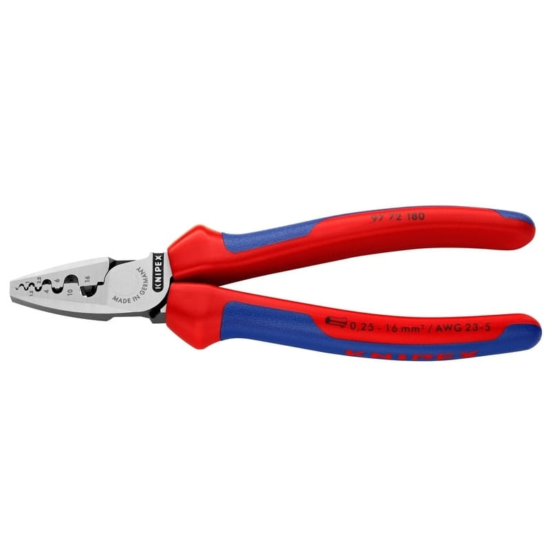 Casa si Gradina - Constructii - Scule de mana si unelte - Clesti si patenti - Cleste profesional pentru sertizat ferule Knipex 97 72 180, 180 mm, Ø0.25-16 mm² - Infinity.ro