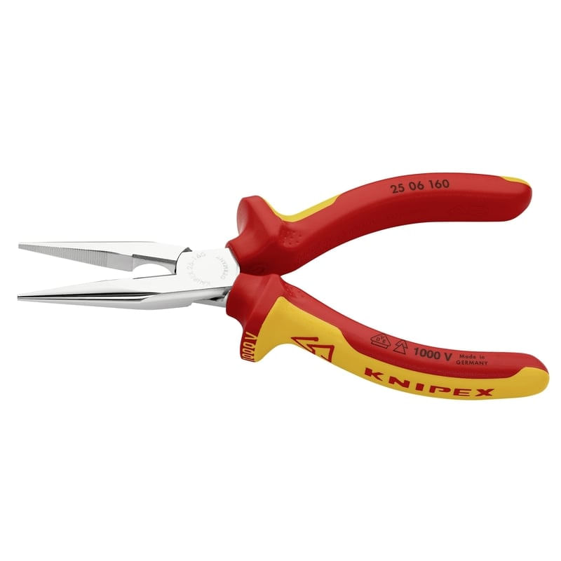Casa si Gradina - Constructii - Scule de mana si unelte - Clesti si patenti - Cleste profesional izolat cu varf lung drept Knipex 25 06 160, 160 mm - Infinity.ro