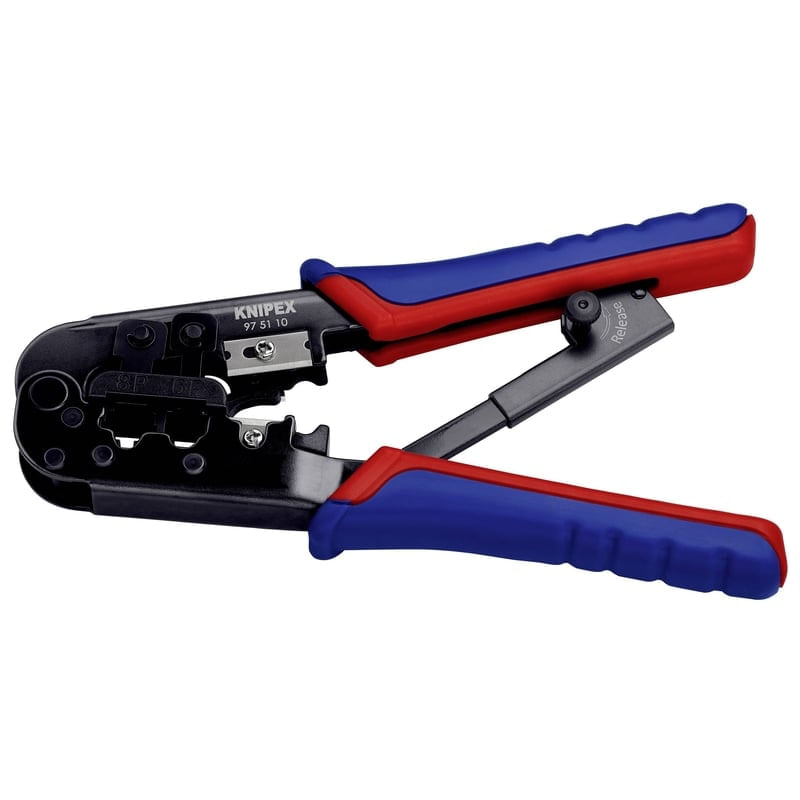 Casa si Gradina - Constructii - Scule de mana si unelte - Clesti si patenti - Cleste profesional pentru sertizat mufe RJ45 RJ11 Western Knipex 97 51 10, 190 mm - Infinity.ro