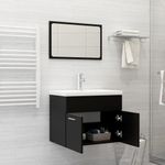 Casa si Gradina - Mobilier - Seturi de mobilier - Seturi baie - Set mobilier de baie, negru, lemn prelucrat - Infinity.ro