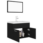 Casa si Gradina - Mobilier - Seturi de mobilier - Seturi baie - Set mobilier de baie, negru, lemn prelucrat - Infinity.ro