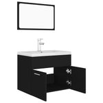 Casa si Gradina - Mobilier - Seturi de mobilier - Seturi baie - Set mobilier de baie, negru, lemn prelucrat - Infinity.ro
