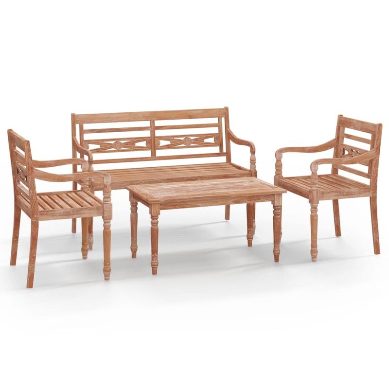 Casa si Gradina - Gradina si terasa - Mobilier exterior - Seturi mobila gradina - Set mobilier de gradina, 4 piese, lemn masiv de tec - Infinity.ro