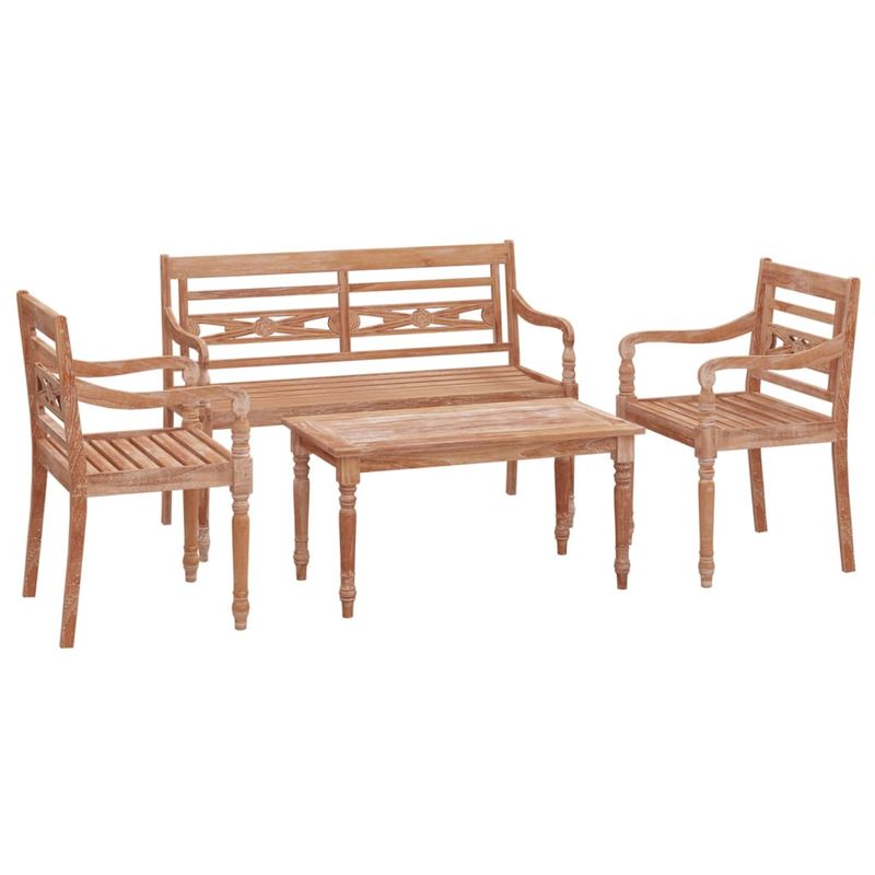 Casa si Gradina - Gradina si terasa - Mobilier exterior - Seturi mobila gradina - Set mobilier de gradina, 4 piese, lemn masiv de tec - Infinity.ro