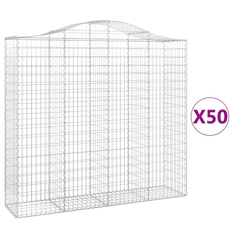 Casa si Gradina - Gradinarit si plante - Plante si ghivece - Ghivece si suporturi - Cosuri gabion arcuite 50 buc, 200x50x180/200cm, fier galvanizat - Infinity.ro