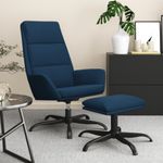 Casa si Gradina - Mobilier - Scaune si fotolii - Fotolii - Fotoliu de relaxare cu taburet, albastru, catifea - Infinity.ro
