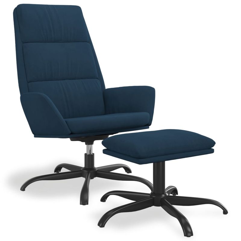 Casa si Gradina - Mobilier - Scaune si fotolii - Fotolii - Fotoliu de relaxare cu taburet, albastru, catifea - Infinity.ro