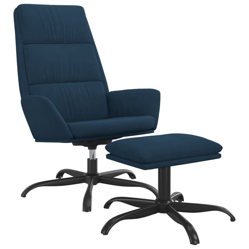 Casa si Gradina - Mobilier - Scaune si fotolii - Fotolii - Fotoliu de relaxare cu taburet, albastru, catifea - Infinity.ro