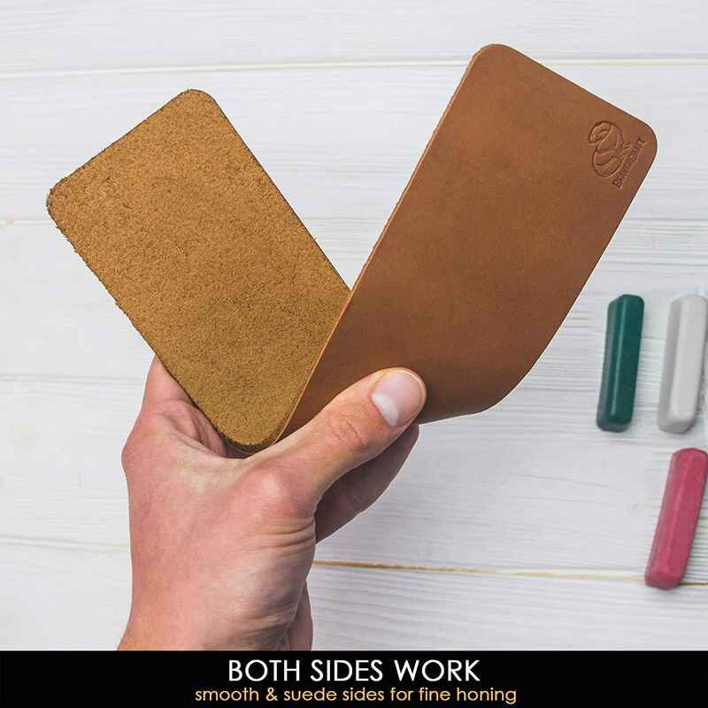 Casa si Gradina - Constructii - Scule electrice si accesorii - Accesorii polizare si slefuire - Set strop din piele si compusi pentru ascutit cutite BeaverCraft LS7P03, 4 piese - Infinity.ro