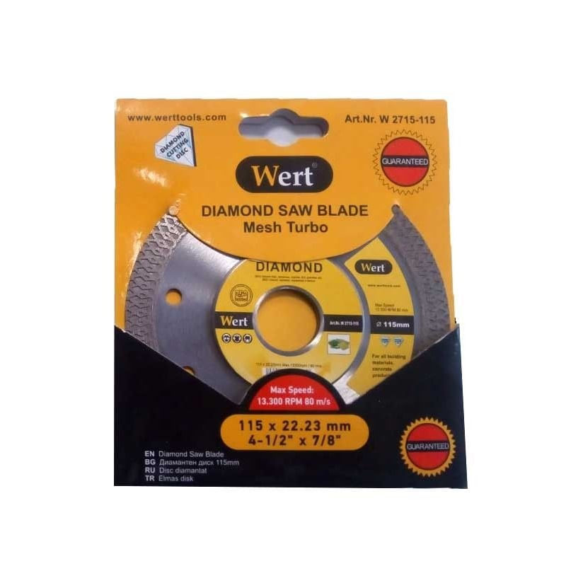 Casa si Gradina - Constructii - Scule electrice si accesorii - Accesorii polizare si slefuire - Disc diamantat, taiere beton, zidarie Wert 2715-115, Ø115x22.23 mm - Infinity.ro