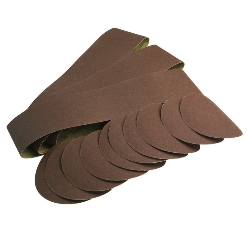 Casa si Gradina - Constructii - Scule electrice si accesorii - Accesorii polizare si slefuire - Set benzi si discuri abrazive Scheppach 7903302601, 12 piese - Infinity.ro