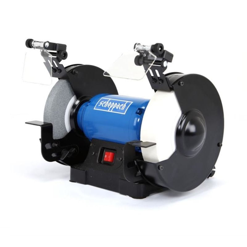 Casa si Gradina - Constructii - Scule electrice si accesorii - Polizoare - Polizor de banc dublu cu functie de polizare si slefuire SM200AL Scheppach 5903110901, 500 W, Ø200 mm - Infinity.ro