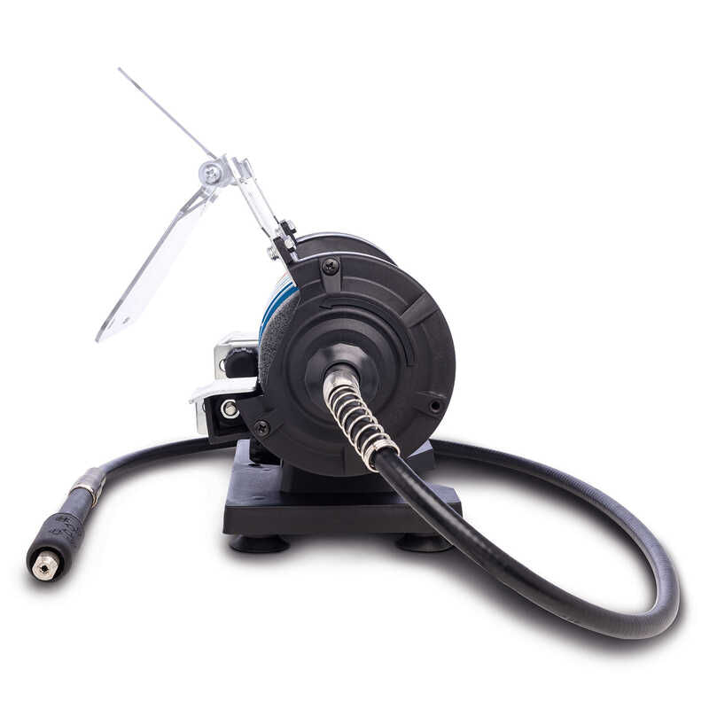 Casa si Gradina - Constructii - Scule electrice si accesorii - Polizoare - Polizor de banc pentru lustruire HG35 Scheppach 5903112901, 120 W, 1100 rpm + cutie de accesorii - Infinity.ro