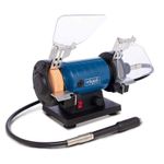 Casa si Gradina - Constructii - Scule electrice si accesorii - Polizoare - Polizor de banc pentru lustruire HG35 Scheppach 5903112901, 120 W, 1100 rpm + cutie de accesorii - Infinity.ro