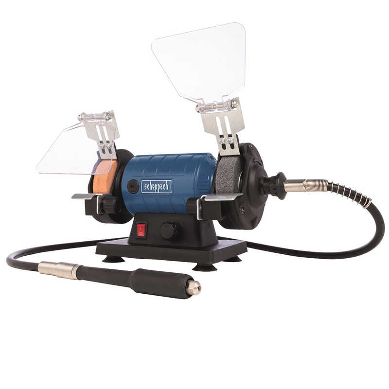 Casa si Gradina - Constructii - Scule electrice si accesorii - Polizoare - Polizor de banc pentru lustruire HG35 Scheppach 5903112901, 120 W, 1100 rpm + cutie de accesorii - Infinity.ro