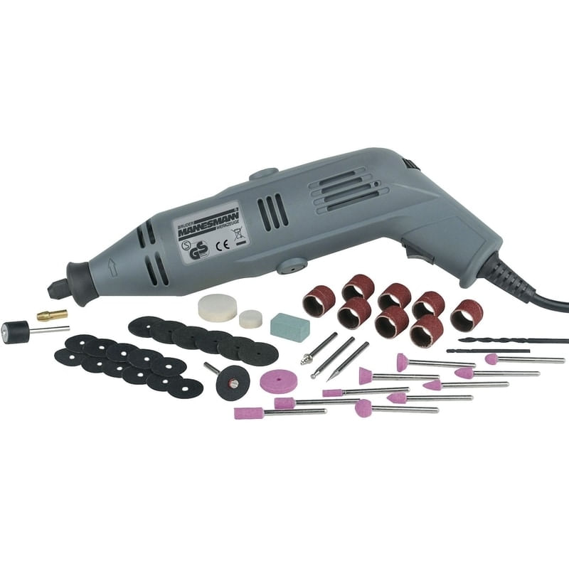 Casa si Gradina - Constructii - Scule electrice si accesorii - Polizoare - Set mini-polizor si accesorii Mannesmann 92575, 130 W, 50 piese - Infinity.ro