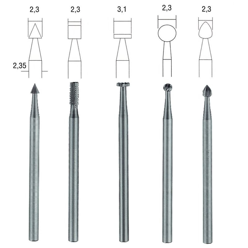 Casa si Gradina - Constructii - Scule electrice si accesorii - Accesorii polizare si slefuire - Set freze din otel-wolfram-vanadiu Proxxon 28710, Ø2.35-Ø3.1 mm, 5 piese - Infinity.ro